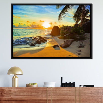 Natural Beach Sunset Canvas Wall Art