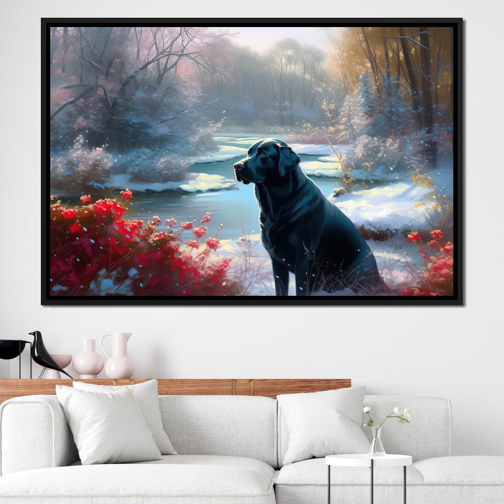 Winter Labrador Canvas Wall Art