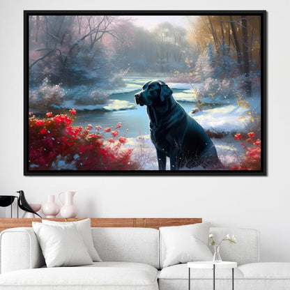 Winter Labrador Canvas Wall Art