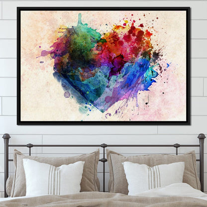 Heart Splash Canvas Wall Art