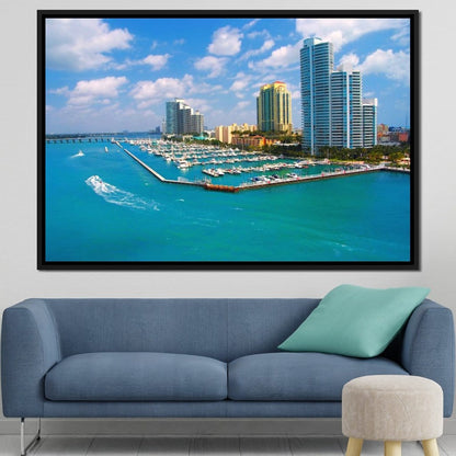 Miami Beach Skyline Canvas Wall Art