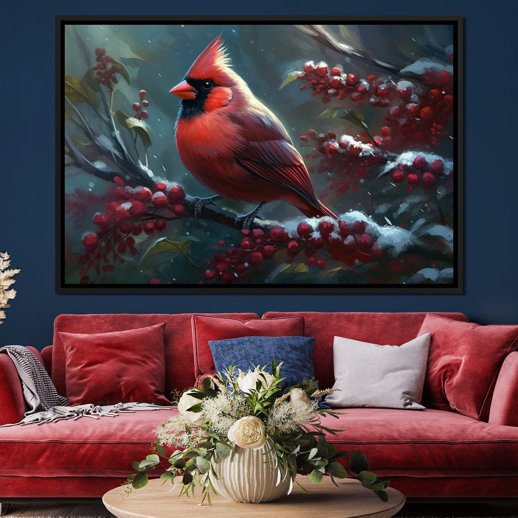 Winter Cardinal Canvas Wall Art