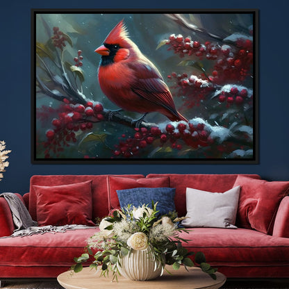 Winter Cardinal Canvas Wall Art