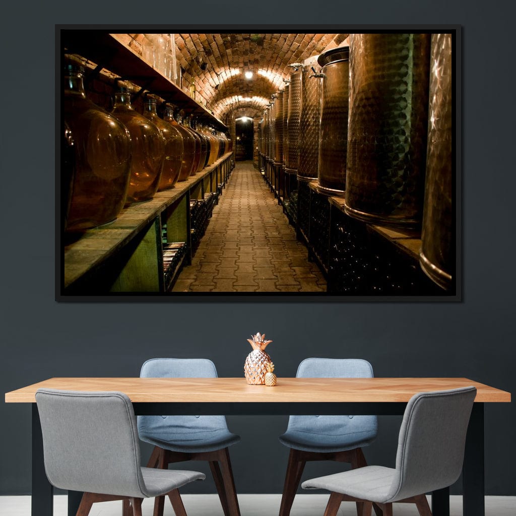 Wine Cellar Corridor Canvas Wall Art