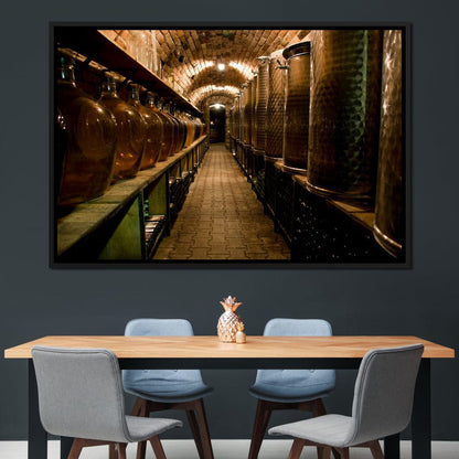 Wine Cellar Corridor Canvas Wall Art