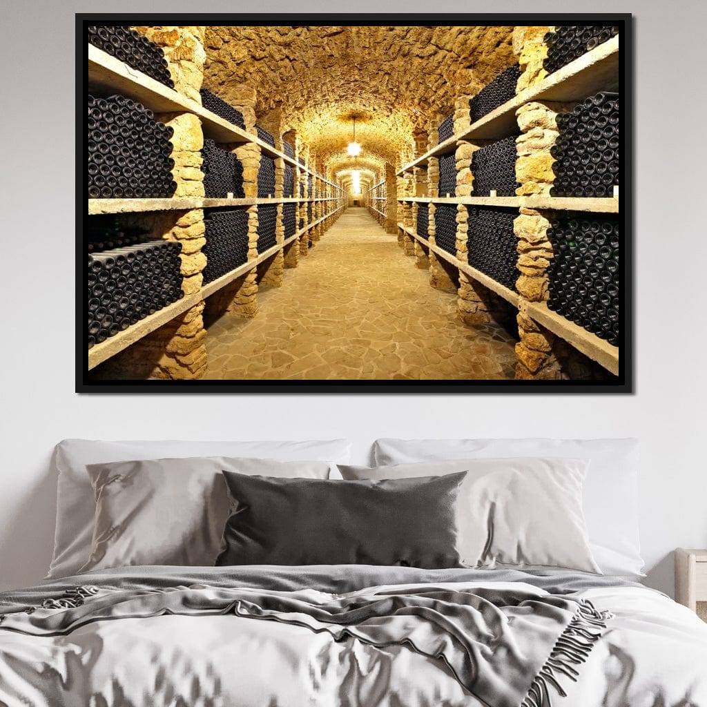 Wall of Wine Bottles Canvas Wall Art