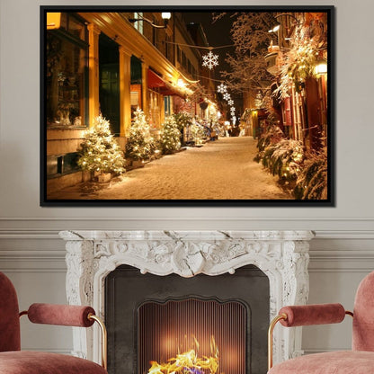 Christmas in Quebec City Canvas Wall Art