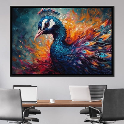 Vibrant Peacock Canvas Wall Art