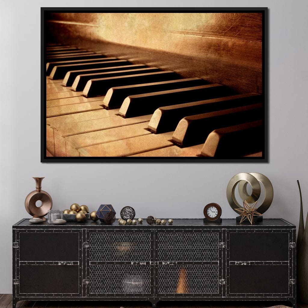 Vintage Piano Keys Canvas Wall Art