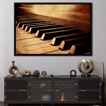 Vintage Piano Keys Canvas Wall Art