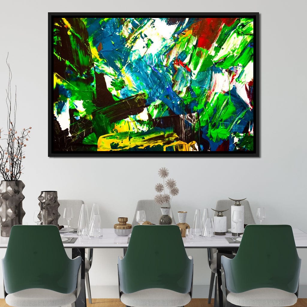 Abstract Emerald Splash Canvas Wall Art