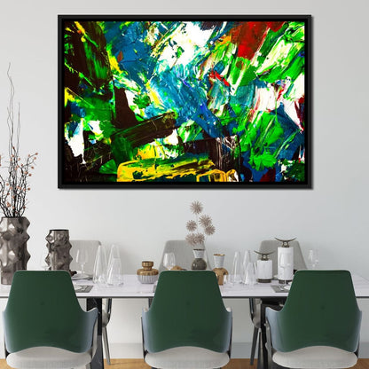 Abstract Emerald Splash Canvas Wall Art