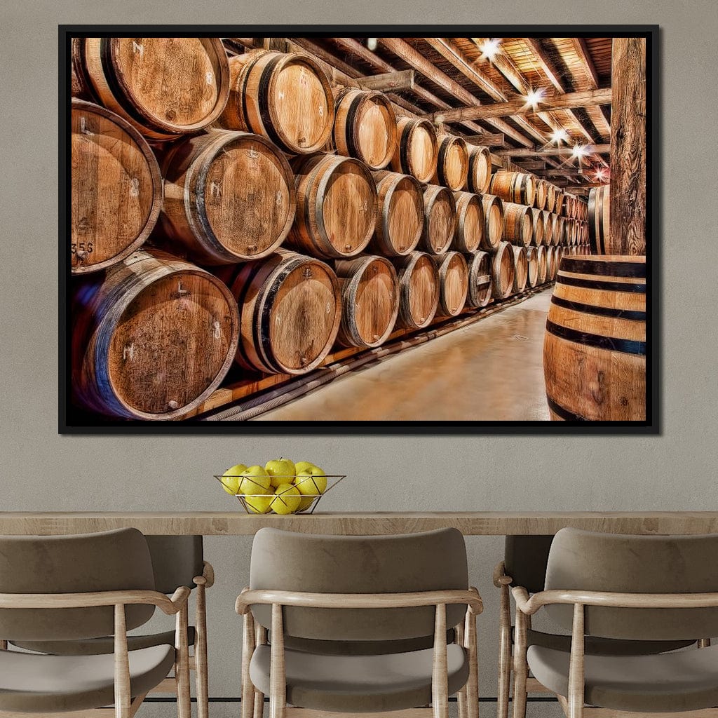 Oak Barrels Canvas Wall Art