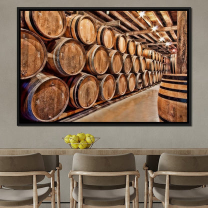 Oak Barrels Canvas Wall Art