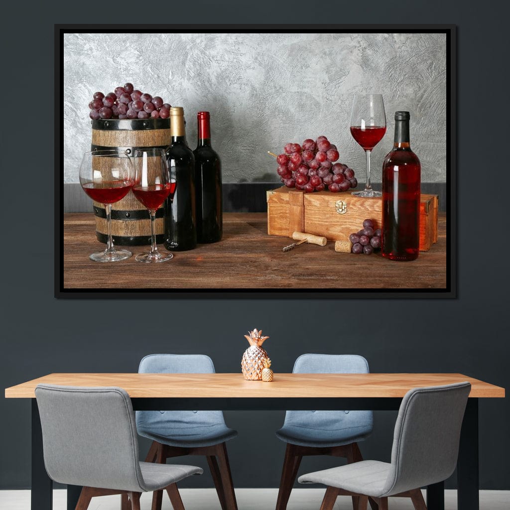 Red Wine Table Canvas Wall Art