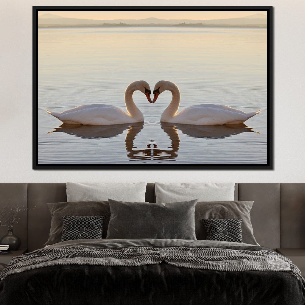 Swans On The Lake Canvas Wall Art