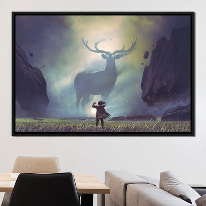 Spiritual Deer Canvas Wall Art
