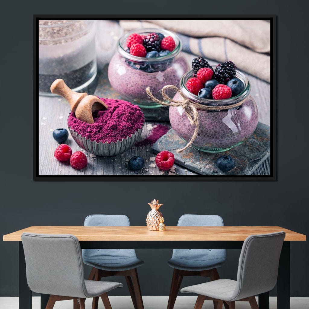 Chia Seeds & Acai Pudding Canvas Wall Art