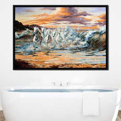 Horses Splash Canvas Wall Art