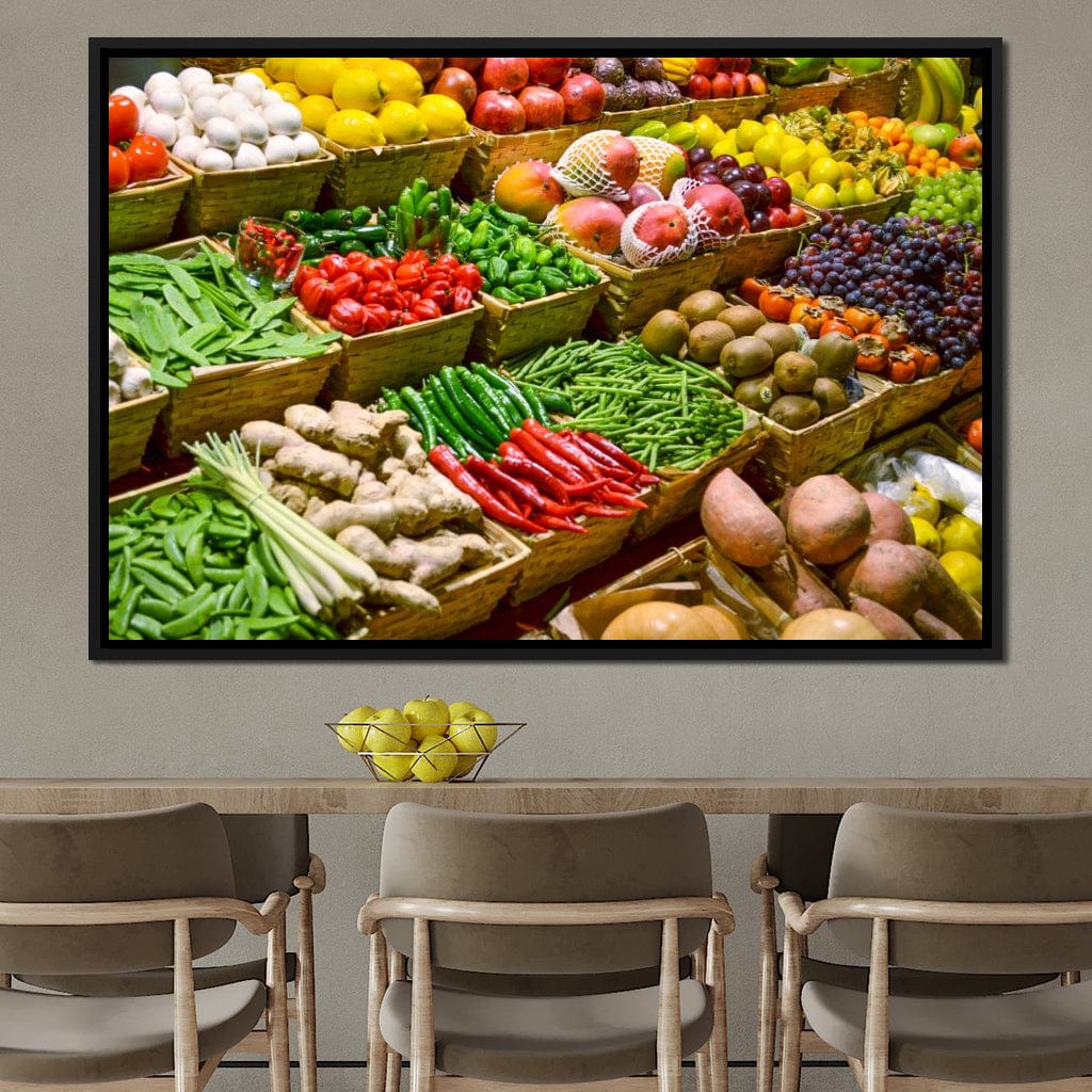 Fruit & Vegetables Market Canvas Wall Art