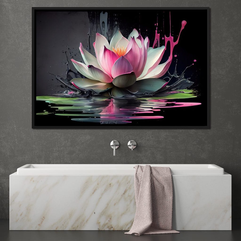 Watercolor Lotus Flower Canvas Wall Art