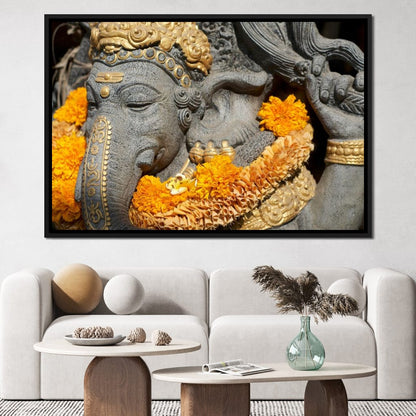 Ganesh Statue In Bali Canvas Wall Art