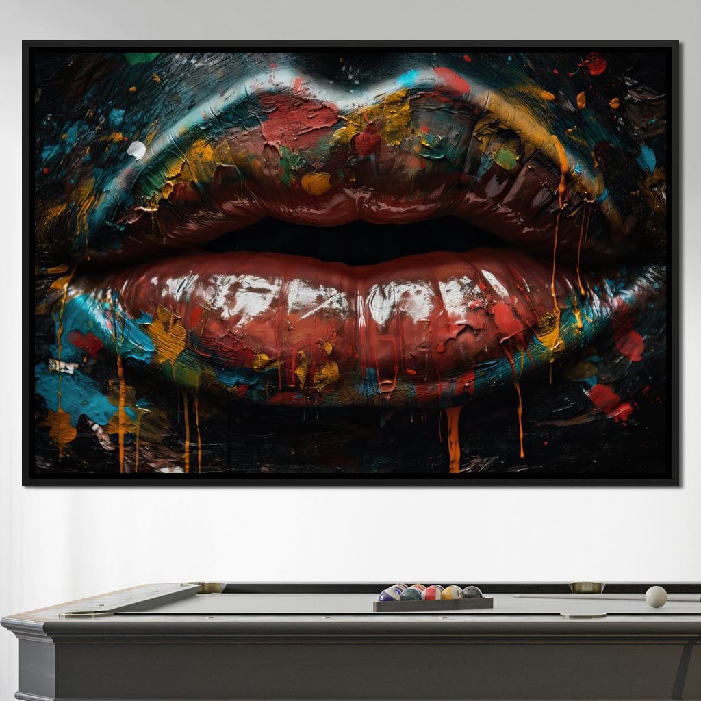 Sensual Women Lips Graffiti Canvas Wall Art