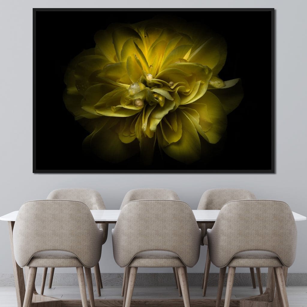 Yellow Backyard Flowers Canvas Wall Art
