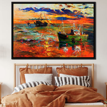 Fishing Boats Canvas Wall Art