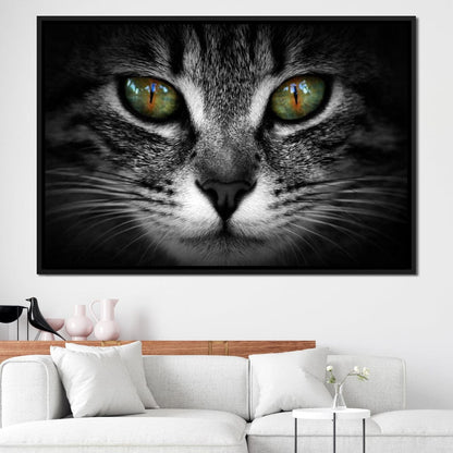 Green Eyed Cat Canvas Wall Art