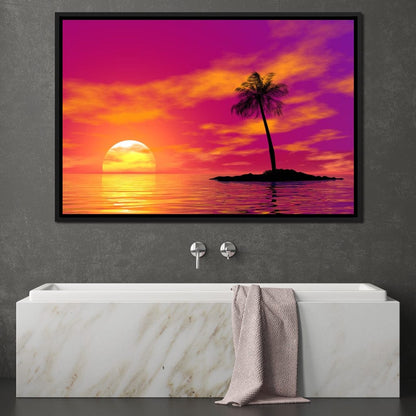 Sunset Island Canvas Wall Art
