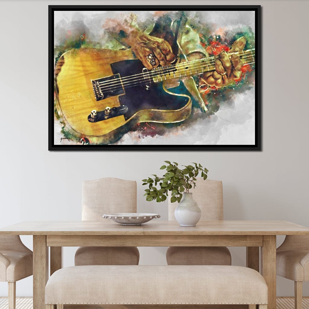 Keith Richards' Electric Guitar Canvas Wall Art