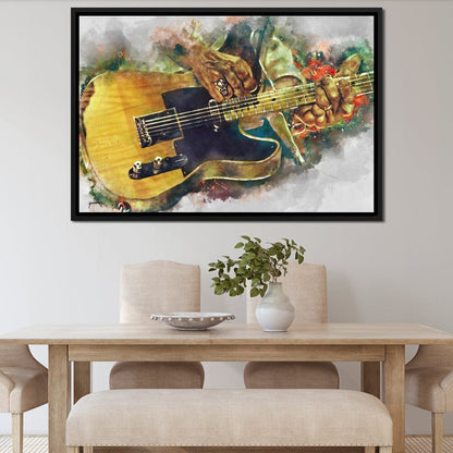 Keith Richards' Electric Guitar Canvas Wall Art