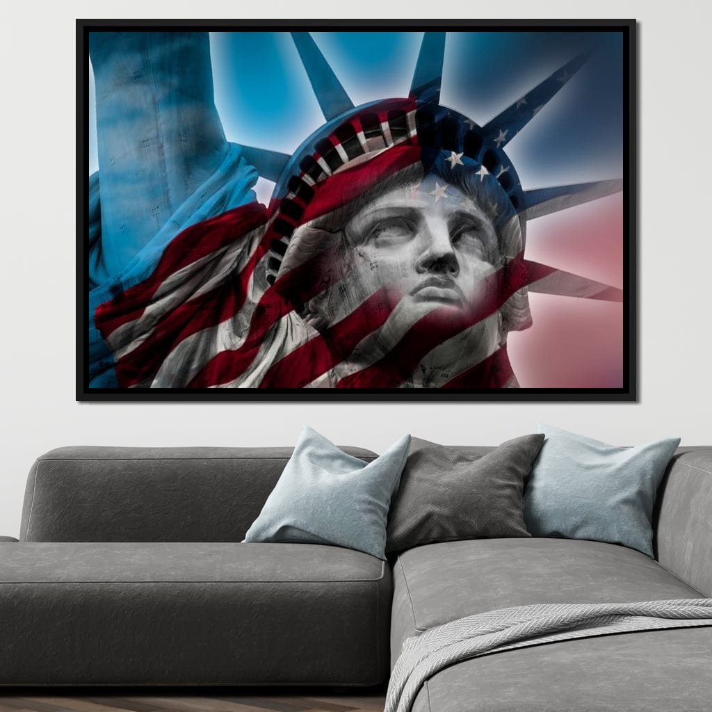 Patriotic Statue of Liberty Canvas Wall Art