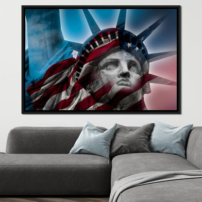 Patriotic Statue of Liberty Canvas Wall Art