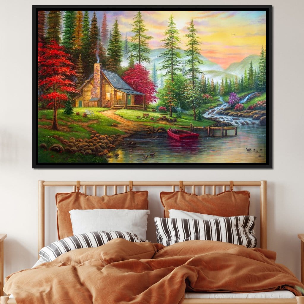 The House by the River Canvas Wall Art