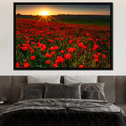 Red Poppies Field Canvas Wall Art