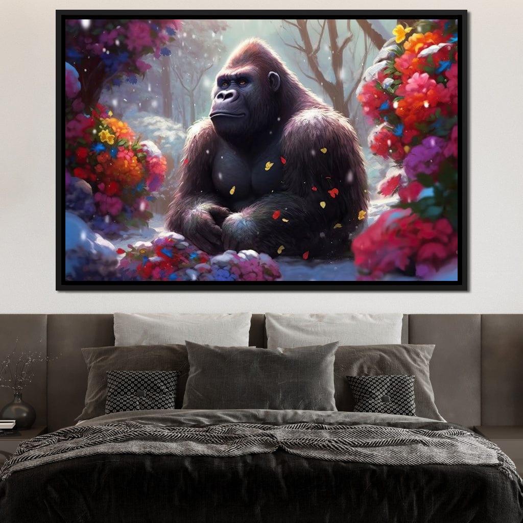 Winter Gorilla Canvas Wall Art