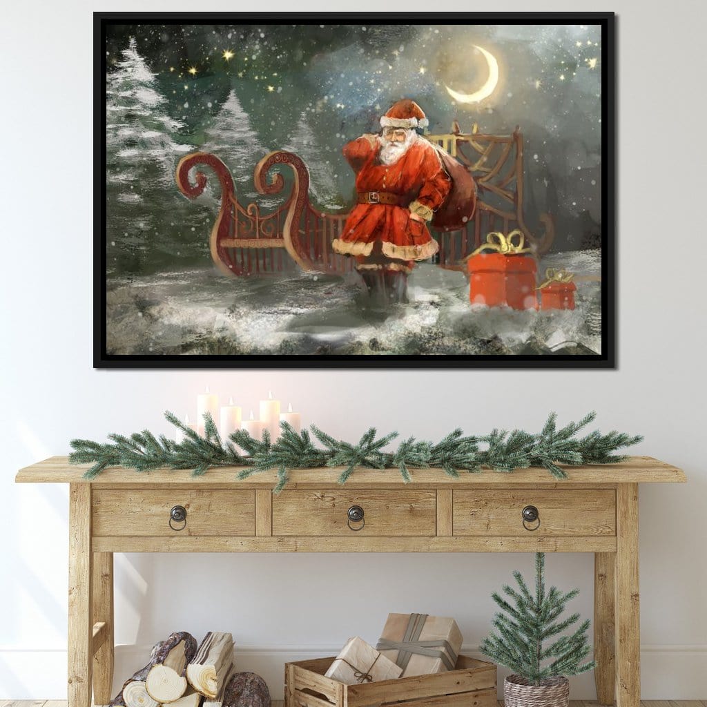 Christmas Night Canvas Wall Art
