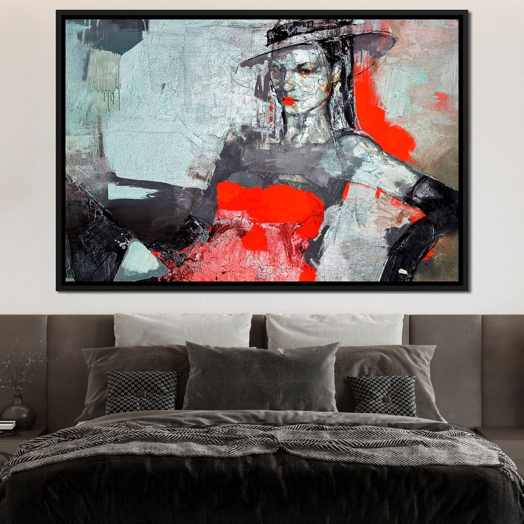 Lady in Red Canvas Wall Art