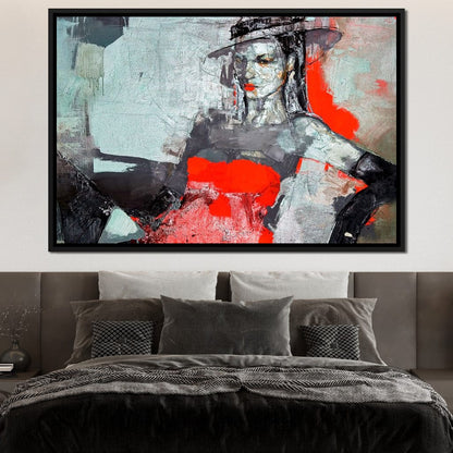 Lady in Red Canvas Wall Art