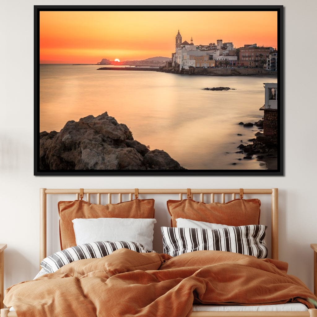 Sunset over Sitges Canvas Wall Art
