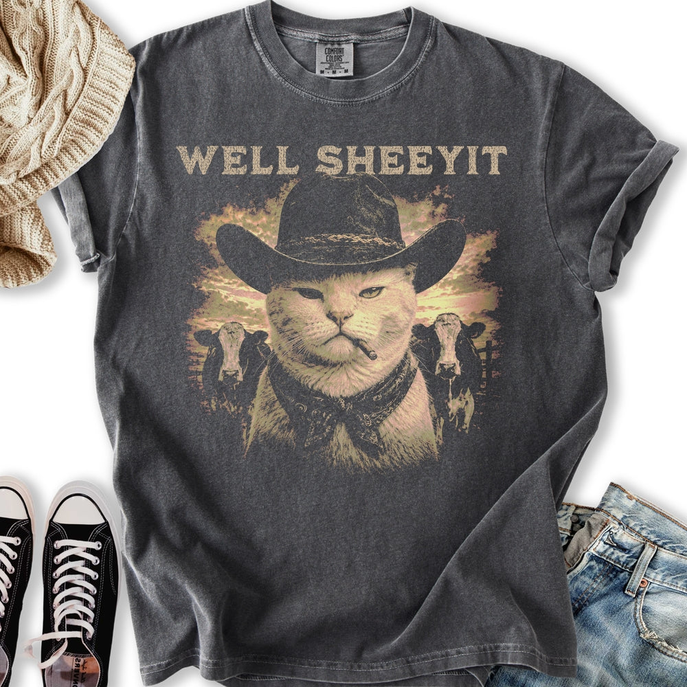 Grunge Cat Cowboy Relaxed Tee