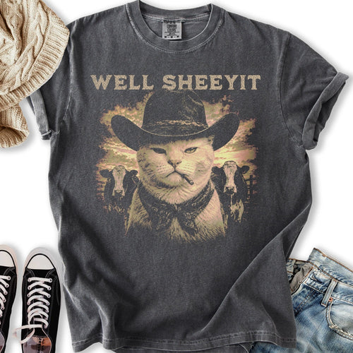 Grunge Cat Cowboy Relaxed Tee