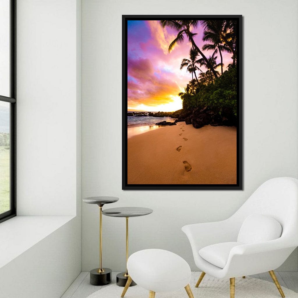 Footprints in the Sand Canvas Wall Art