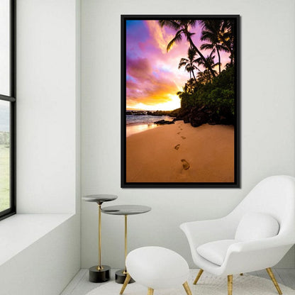 Footprints in the Sand Canvas Wall Art