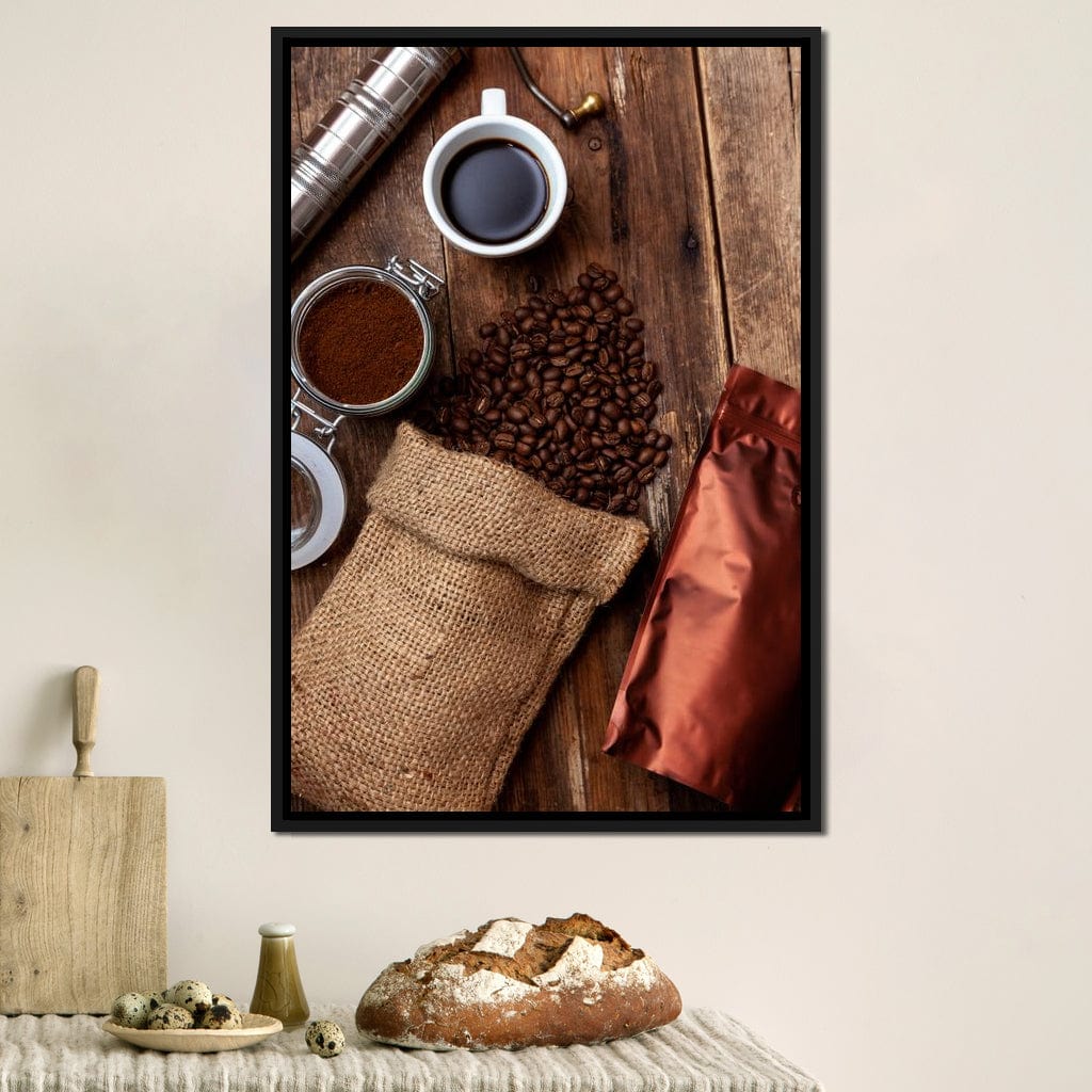 Fresh Coffee Bag Canvas Wall Art