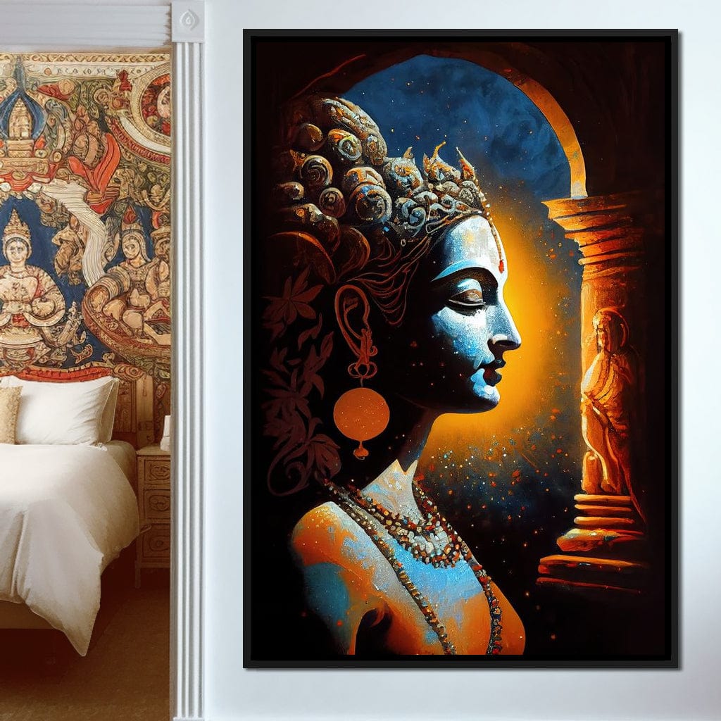 Krishna Temple Canvas Wall Art