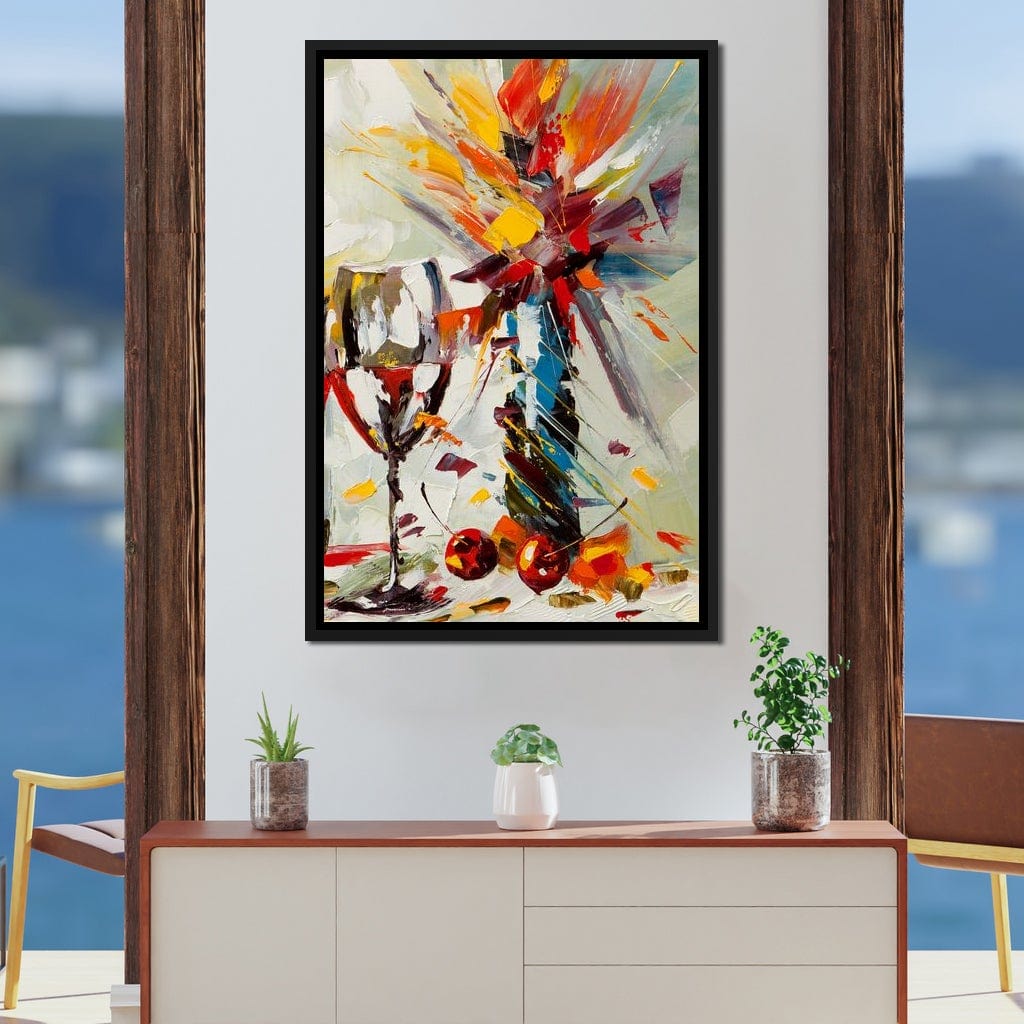 Wine & Flowers Canvas Wall Art