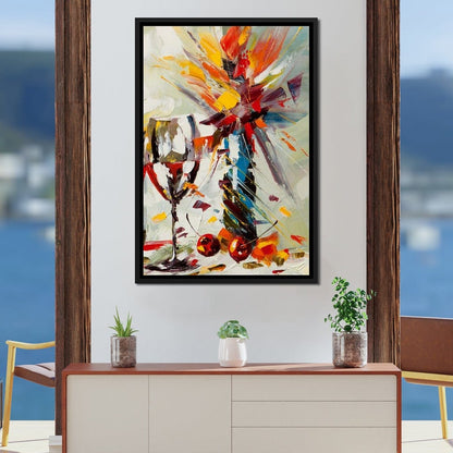 Wine & Flowers Canvas Wall Art